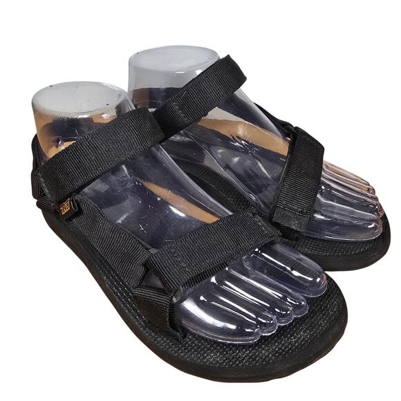 Teva Original Universal Womens Shoes Sandals Size 6 Solid Black Strappy - Picture 3 of 8